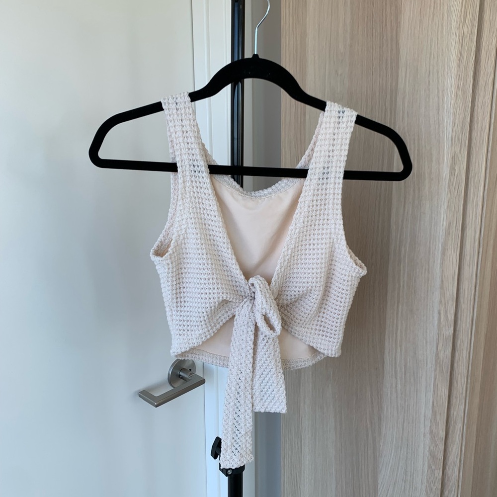 Cream Knit Crop Top